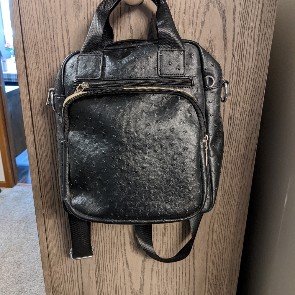 Black backpack purse